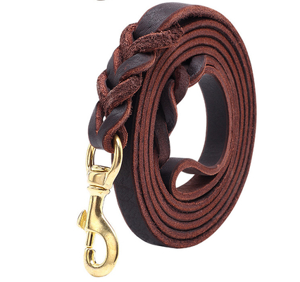 leather slip lead for dogs Training 4/6 ft Length 3/5 inch Width for Medium and Large Dogs