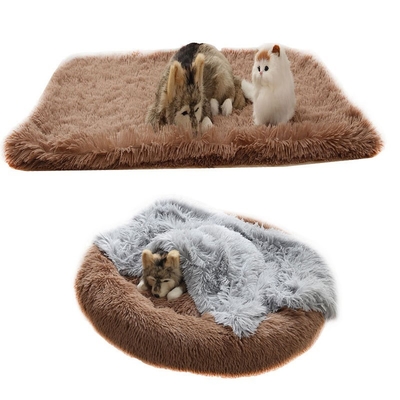 Plush Pet Mat Double Layer Warm Pet Blanket Dog Mat Chew Proof Dog Crate Mat Pet Supplies