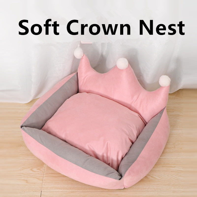 Fully Removable And Washable Dog Throne Bed Thickened In Winter Warm And Scratch Resistant Crown Dog Bed