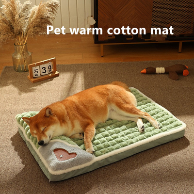Removable And Washable Four Seasons Thickened Deep Sleep Gingham Dog Bed Small And Medium-Sized Dog Pet Mat