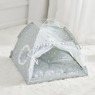 Cat'S Nest Teepee Cat House Semi Enclosed Pet Bed Four Season Dog'S Nest Villa Removable And Washable