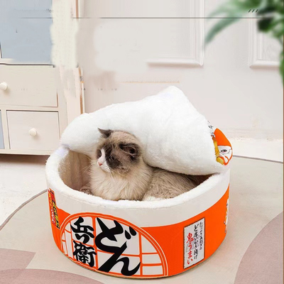 Instant Noodle Bucket Dog House Small Cup Noodle Cat Bed Pet House Winter Warm Closed Round Cat House
