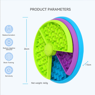 Anti Slip Pet Food Bowls Three Color Round Plate Slow Food For Dog And Cat