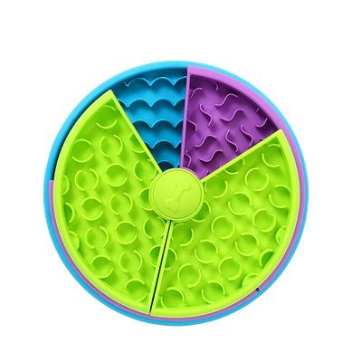 Anti Slip Pet Food Bowls Three Color Round Plate Slow Food For Dog And Cat