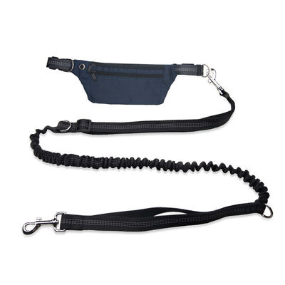 Pet Reflective Hands Free Leash With Waist Bag And Telescopic Adjustment For Dog Sports Running Leash