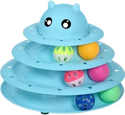 The best cat toys Roller 3-Level Turntable  Balls with Six Colorful Balls Interactive for Cat Toy