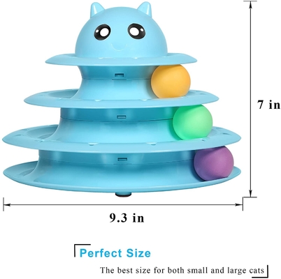 The best cat toys Roller 3-Level Turntable  Balls with Six Colorful Balls Interactive for Cat Toy