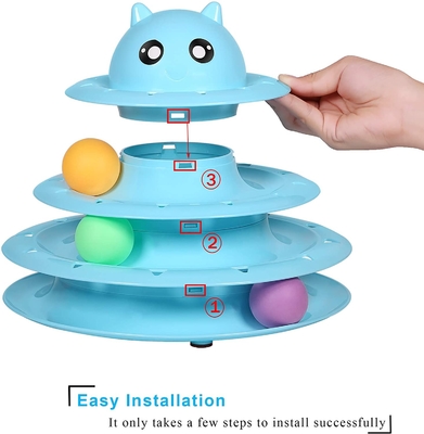 The best cat toys Roller 3-Level Turntable  Balls with Six Colorful Balls Interactive for Cat Toy