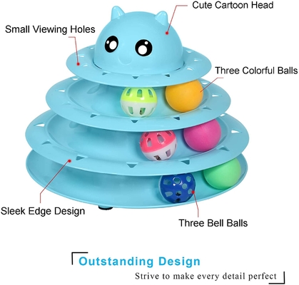 The best cat toys Roller 3-Level Turntable  Balls with Six Colorful Balls Interactive for Cat Toy