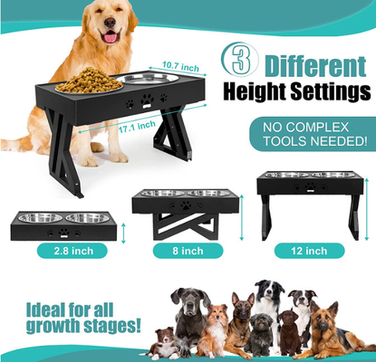 Elevated Dog Bowls Adjustable Raised Dog Bowl For Small Medium Large Dogs And Pets