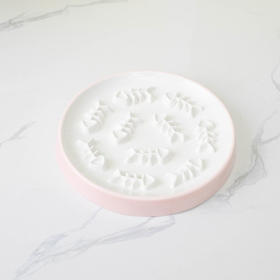 Slow Food Bowl Ceramic Cat Bowl Dog Anti Choking Slow Food Basin Pet Puppy Dog Basin Cat Eat