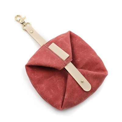 Foldable Waxed Canvas Pet Feeder Bowls Outdoor Portable Travel Dog Food Plate