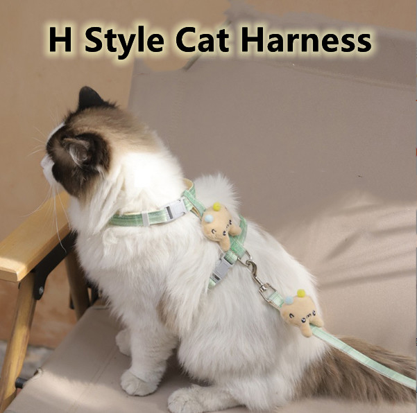 Cats Outdoor Walking Escape Proof H Style Cat Harness for Kittens Small Animals