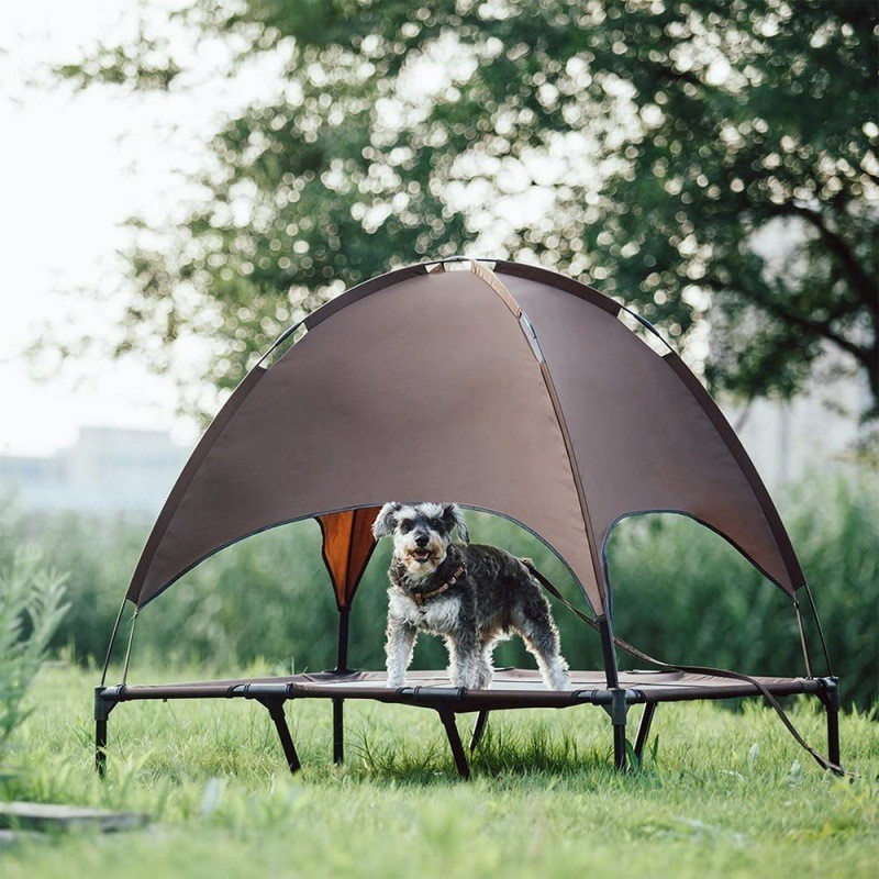 Dog March Bed Outdoor Sunshade Pet Tent Elevated Bed With Roof Massive Dog Bed Detachable Folding Trampoline In Summer