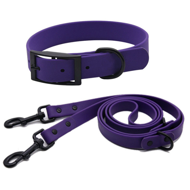 Waterproof PVC Rubber Dog Leash Set Personalized Dog Collar And Leash Set Long Extendable Dog Lead
