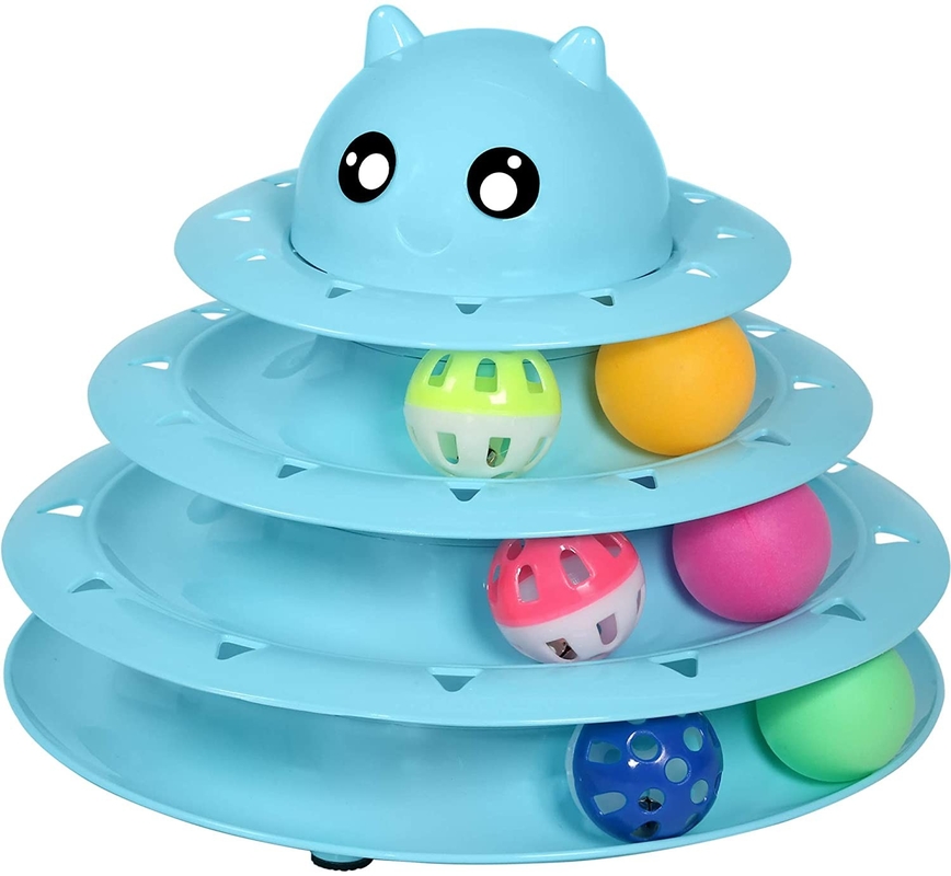 The best cat toys Roller 3-Level Turntable  Balls with Six Colorful Balls Interactive for Cat Toy